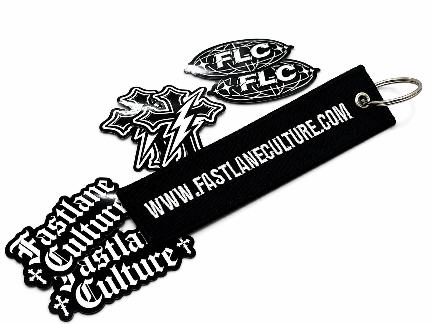 FastLane Keychain & Stickers Set